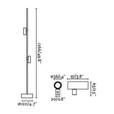 FARO Barcelona FARO CLAP 1266 stojaca lampa, čierna 2x6W 3000K 38st.