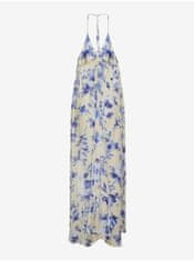 ONLY Krémovo-modré dámske kvetované maxišaty ONLY Mille XL