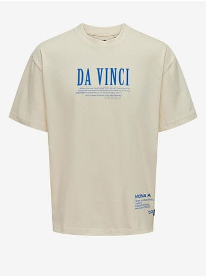 ONLY&SONS Krémové pánske oversize tričko ONLY & SONS Vinci