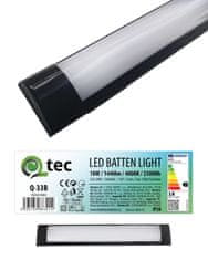 HADEX Lineárne svietidlo LED 18W 600x75x25mm denné biele, čierna farba, QTEC