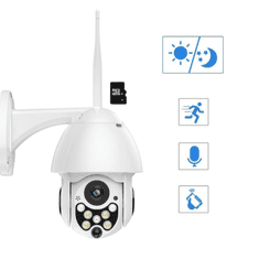 VYZIO® Bezdrôtová IP vonkajšia wifi kamera s aplikáciou, nočným videním, otočným ovládaním DIGICAM, WIFI, IP, Full-HD, 1080p, 340 ° DIGICAM + Pamäťová MicroSD Card | DIGICARD