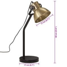 Vidaxl Stolová lampa 25 W starožitná mosadzná 17x17x60 cm E27