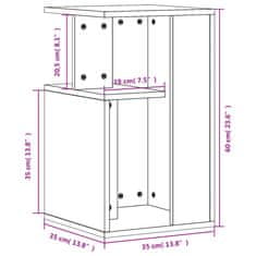Vidaxl Príručný stolík biely 35x35x60 cm kompozitné drevo