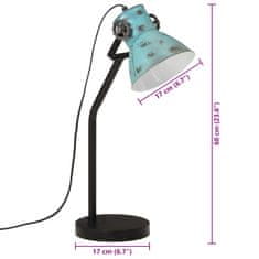 Vidaxl Stolová lampa 25 W šmuhovaná modrá 17x17x60 cm E27