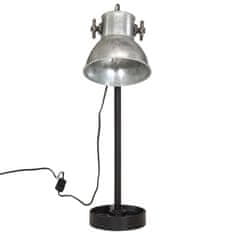 Vidaxl Stolová lampa 25 W starožitná strieborná 15x15x55 cm E27