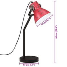 Vidaxl Stolová lampa 25 W šmuhovaná červená 17x17x60 cm E27