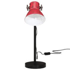 Vidaxl Stolová lampa 25 W šmuhovaná červená 17x17x60 cm E27