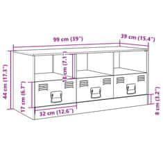 Vidaxl TV skrinka biela 99x39x44 cm oceľ