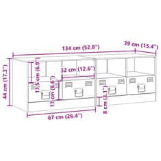 Vidaxl TV skrinky 2 ks olivovo-zelené 67x39x44 cm oceľ