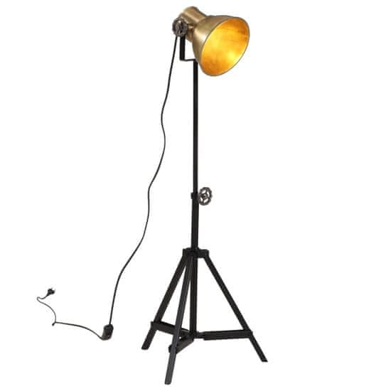 Vidaxl Podlahová lampa 25 W starožitná mosadzná 35x35x65/95 cm E27