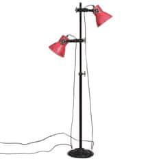 Vidaxl Podlahová lampa 25 W šmuhovaná červená 25x25x90/160 cm E27