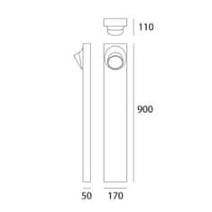 Artemide Artemide Ciclope stojaca lampa 90 Monolaterale antracitová šedá T081120