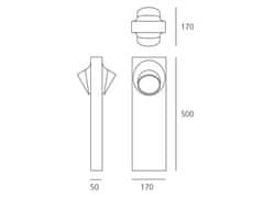 Artemide Artemide Ciclope stojaca lampa 50 Bilaterale antracitová šedá T081320