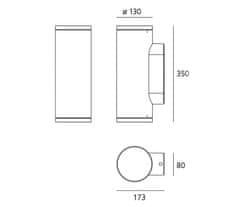 Artemide Artemide Calumet 13 nástenné 2x6d 3000K T41952NW10