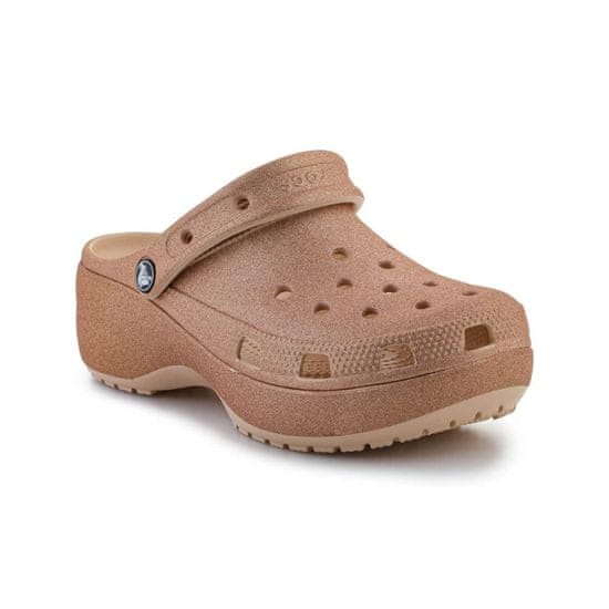 Crocs Dreváky hnedá Classic Platform Glitter Clog