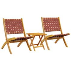 Petromila vidaXL Skladacie záhradné stoličky 2ks so stolom červené masívne drevo