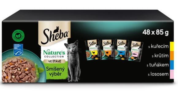 Sheba nature\'s collection kapsičky smíšený výběr ve šťávě pro dospělé kočky 48x 85g