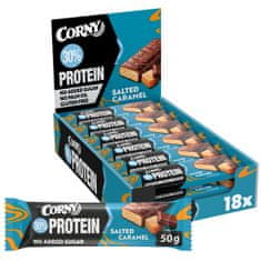 CORNY Proteín 30%, slaný karamel 18x50g