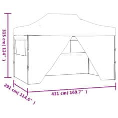 Vidaxl Skladací záhradný stan so 4 bočnými stenami 3x4,5m antracitový