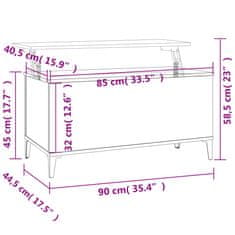 Vidaxl Konferenčný stolík lesklý biely 90x44,5x45 cm spracované drevo