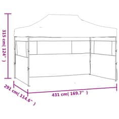 Vidaxl Skladací párty stan s 3 stenami 3x4,5 m, biely