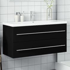 Petromila vidaXL Kúpeľňová umývadlová skrinka so zabudovaným umývadlom čierna