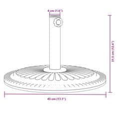 Vidaxl Podstavec pod slnečník pre Ø38/48 mm tyče 12 kg kruh