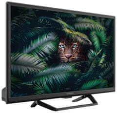 STRONG LED TV 24"/ SRT24HE4023C/ HD Ready/ 1366x768/ DVB-T2/C/S2/ H.265/HEVC/ 2x HDMI/ USB/ 12V/ centrálny stojan/ E