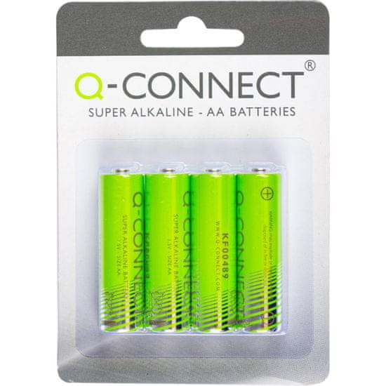 Q-Connect Alkalické ceruzkové batérie - AA, 1,5V, 4 ks