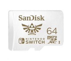 SanDisk microSDXC pre Nintendo Switch 64 GB, V30, U3, C10, A1, UHS-1, 100 MB/s R, 60 MB/s W