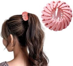 For Fun & Home Elastická froté gumička do vlasov, ružová, plastová, priemer 6/10 cm