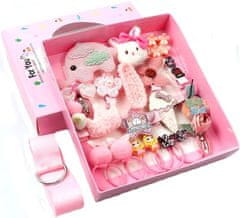 For Fun & Home Sada 24 ružových manžetových gombíkov pre dievčatá, veľkosti 6 cm až 1 cm, ručná výroba - variant 1