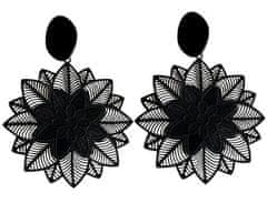 For Fun & Home Dámske náušnice čierne kvety geometrické kruhy