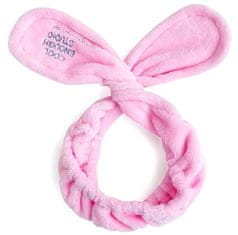 Mäkká kozmetická kúpeľná gumička do vlasov s králikom, fleece, univerzálna veľkosť, 70 cm
