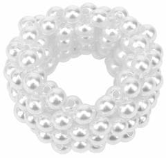 For Fun & Home Elastická perleťová gumička do vlasov pre drdoly, veľkosť 4 cm x 2,5 cm, ľahká a univerzálna