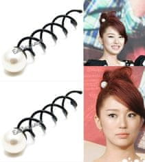 For Fun & Home Elegantné spony do vlasov s perleťou, dĺžka 6,5 cm, šírka 1 cm