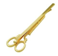 For Fun & Home Spona do vlasov v tvare nožníc, strieborná/zlatá, šperkársky materiál, 6,5x2 cm