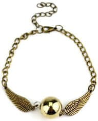 For Fun & Home Náramok Harry Potter s krídlami zlatého drotára, zlatý/strieborný, šperkársky kov, 19 cm + 5 cm predĺženie