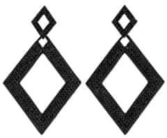 For Fun & Home Elegantné visiace náušnice v tvare trojuholníka, čierne kryštály so zirkónmi, dĺžka 6,5 cm