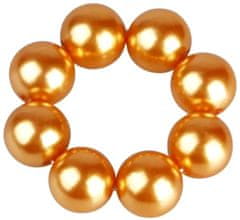 For Fun & Home Elastická gumička do vlasov s veľkými perlami, biela/strieborná/zlatá, 5,5 cm x 5,5 cm
