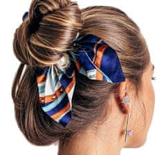 For Fun & Home Ručne vyrobená elastická froté taška na vlasy SCRUNCHIE, Pearl, 6 cm x 11 cm
