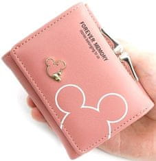 Camerazar Elegantná malá dámska peňaženka na zips, púdrovo ružová, ekologická umelá koža, 11x8,5x3,5 cm