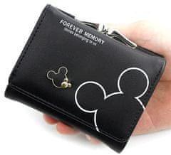 Camerazar Elegantná malá dámska peňaženka na zips, čierna, ekologická umelá koža, 11x8,5x3,5 cm