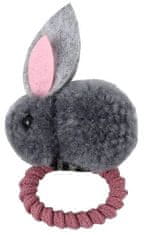 For Fun & Home Froté gumička do vlasov pre dievčatá s motívom králika, ručná výroba, veľkosť 8,5x5 cm