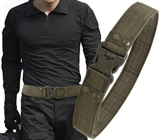 Camerazar Taktický opasok SURVIVAL, šírka 5 cm, nylon, nastaviteľná dĺžka do 130 cm