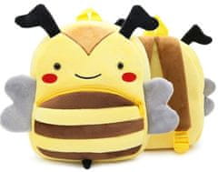 Camerazar Plyšový detský batoh Bee, rozmery 26x24x10 cm, polyesterová podšívka, nastaviteľné popruhy