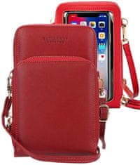 Camerazar Multifunkčná dámska minipeňaženka s puzdrom na telefón, červená, mäkká ekologická umelá koža, 18x12x6 cm
