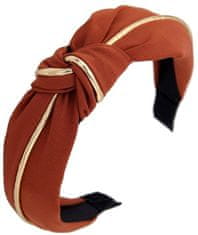 For Fun & Home Elegantná široká čelenka s turbanským uzlom, pruhovaná, plastový materiál, univerzálna veľkosť