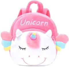 Camerazar Detský plyšový batoh Unicorn, polyester, 23x18 cm, nastaviteľné popruhy