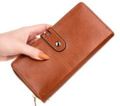 Camerazar Veľká priestranná dámska peňaženka, elegantná ekologická umelá koža, 19,3x9,5x3,5 cm